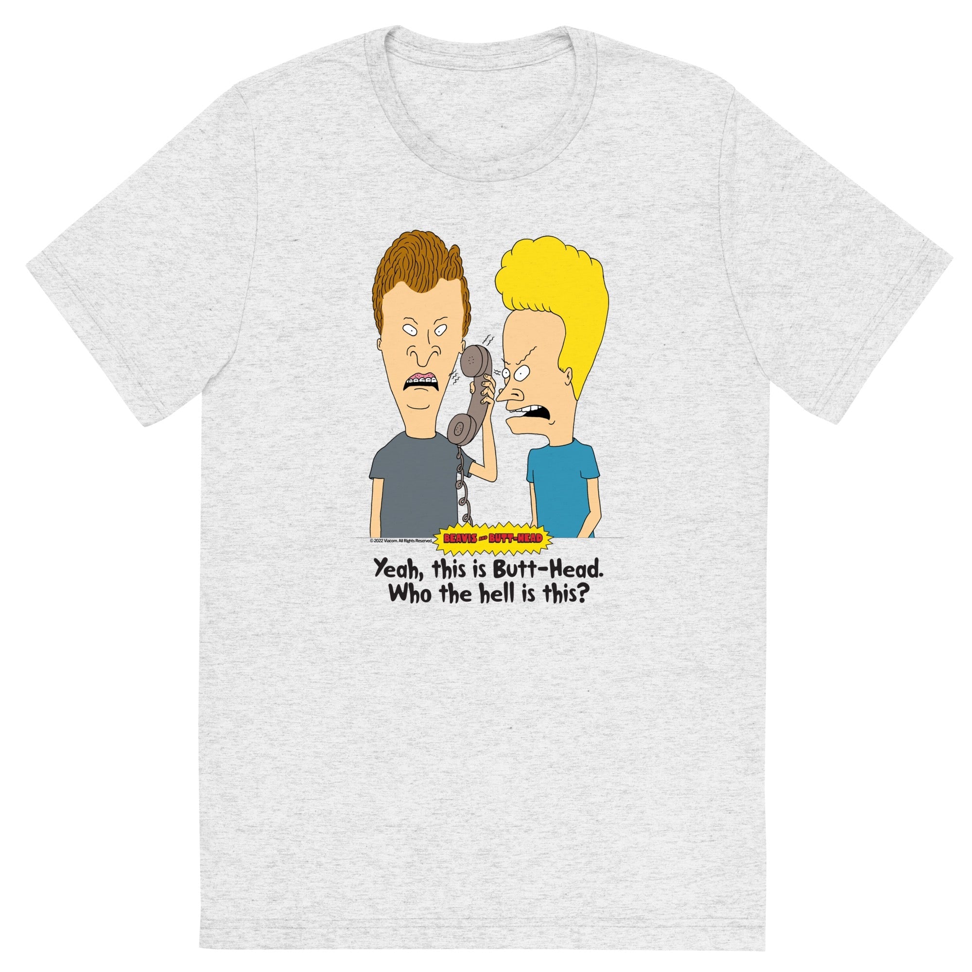 Beavis and Butt-Head Who Is This Adult Tri-Blend T-Shirt