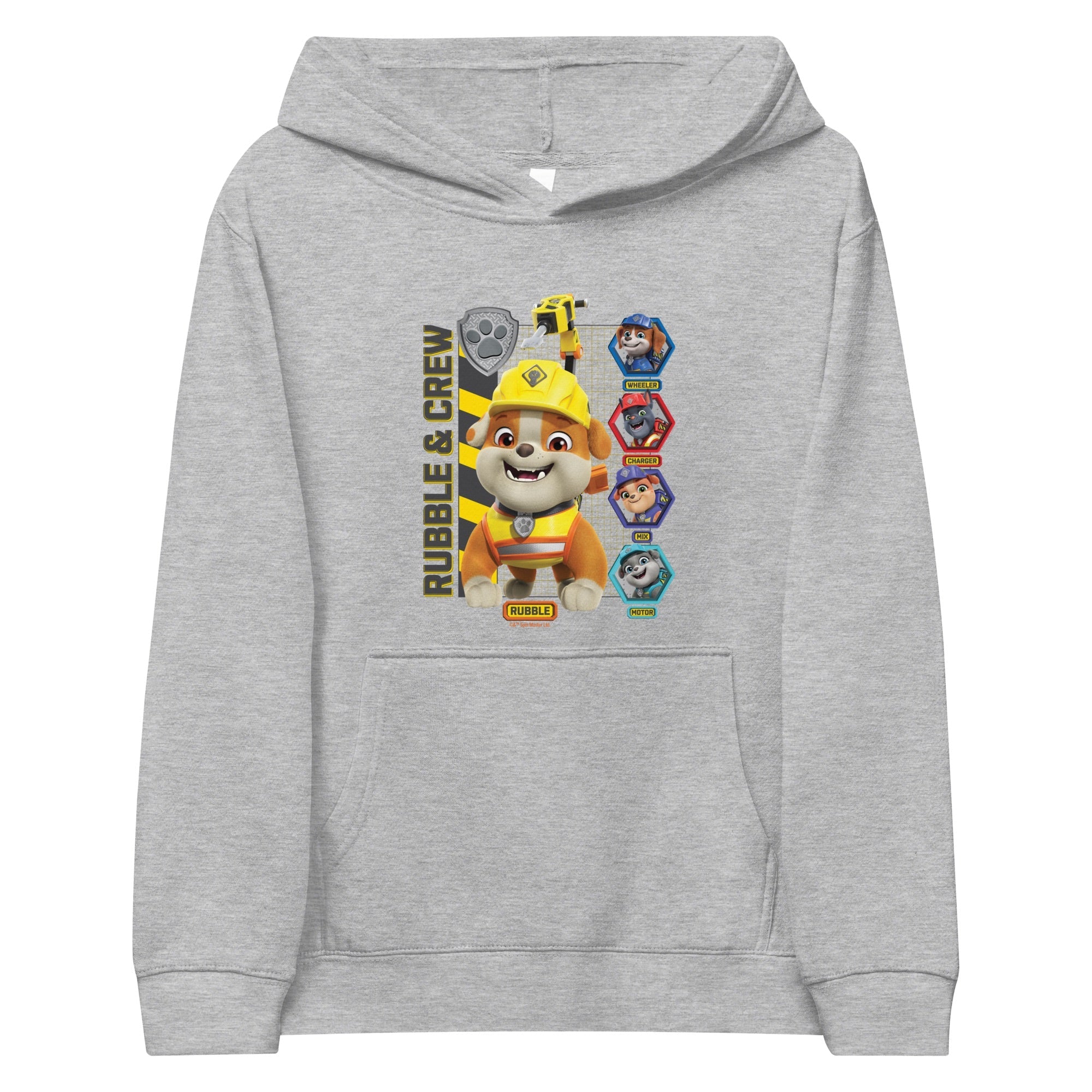 printful2 Rubble Crew Characters Kids Hoodie Athletic Heather M