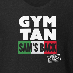 Jersey Shore Family Vacation Gym, Tan, Sam's Back T-Shirt