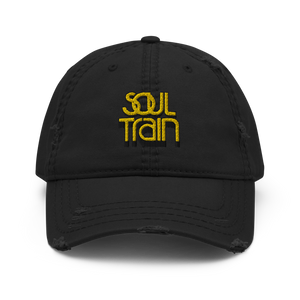 Soul Train Logo Embroidered Distressed Dad Hat