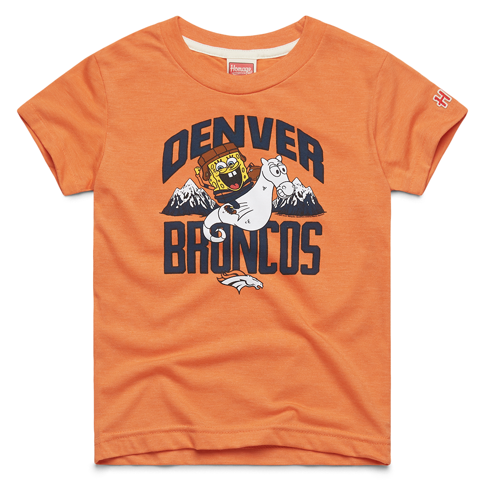 vp-hompage Spongebob SquarePants x Denver Broncos Youth Short Sleeve T-Shirt Orange / Youth 4