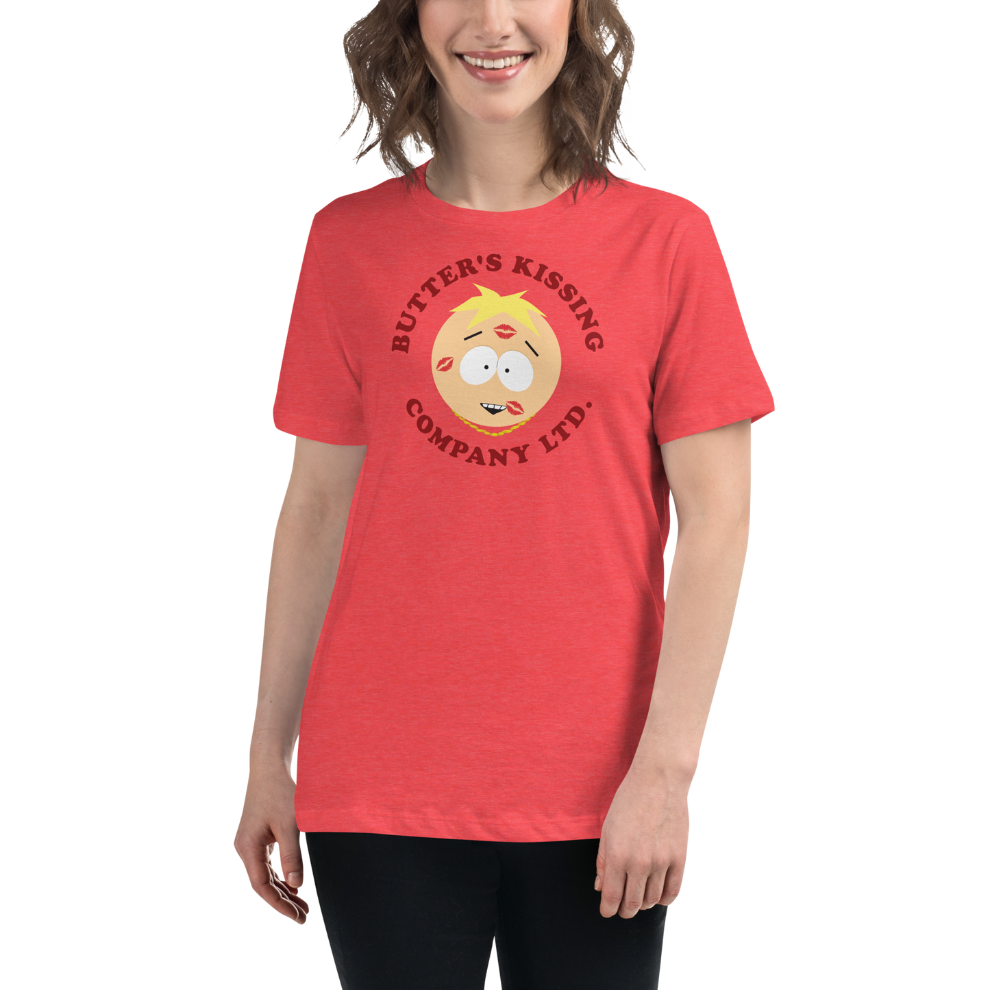 South Park Butter's Kissing Company Kurzarm T-Shirt für Frauen