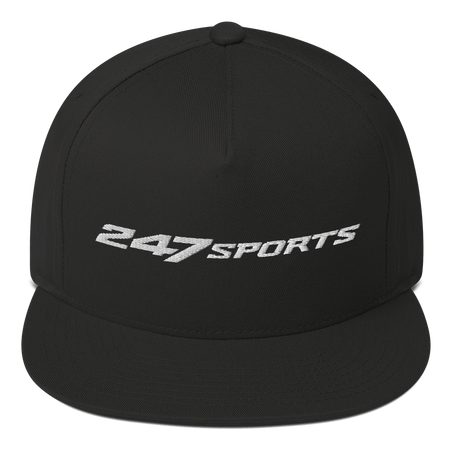 247 Sports Logo White Embroidered Flat Bill Hat - Paramount Shop