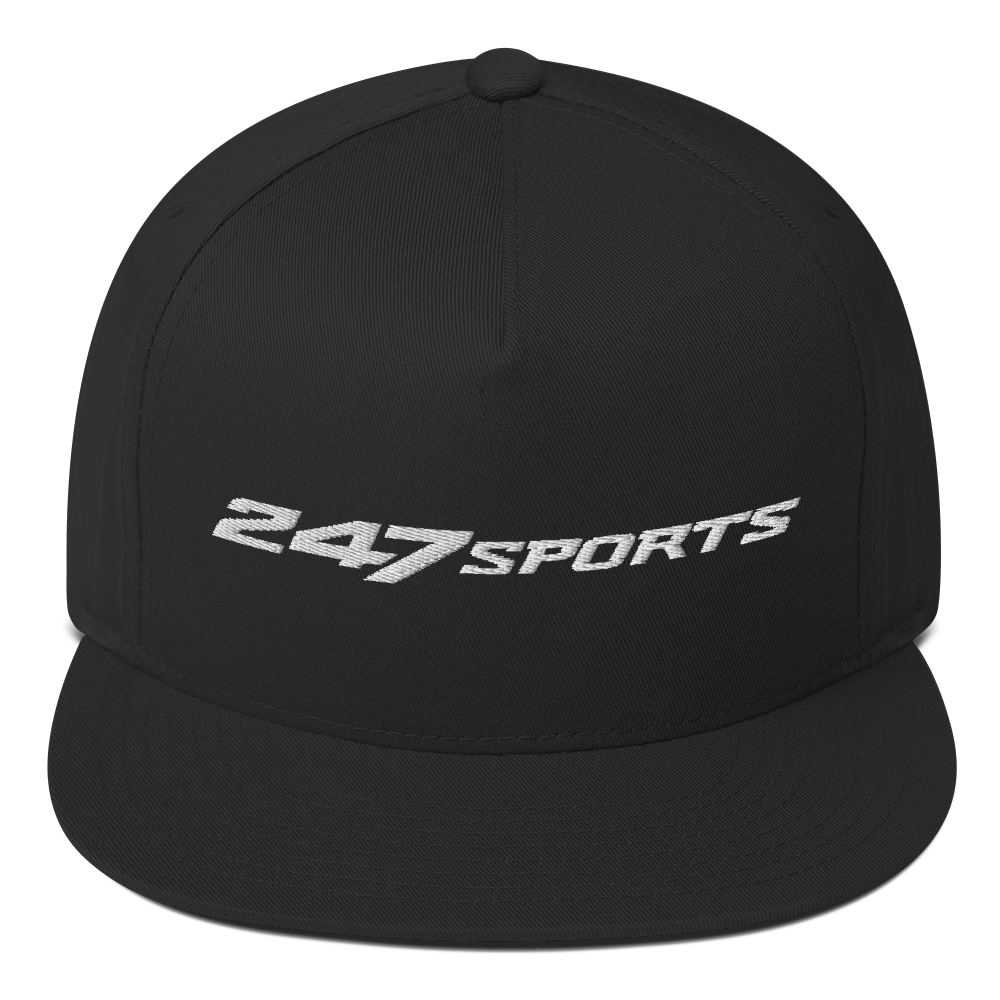 247 Sports Logo White Embroidered Flat Bill Hat - Paramount Shop