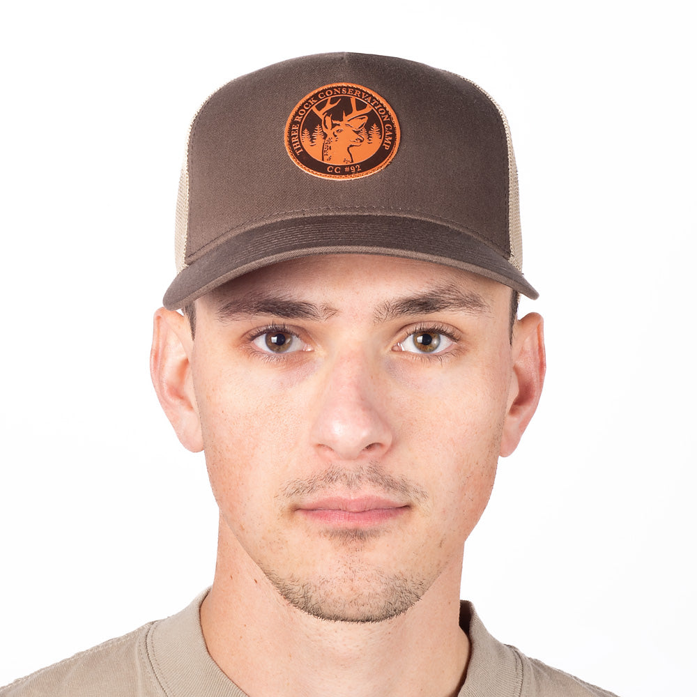 Fire Country As Seen On Leather Patch Trucker Hat