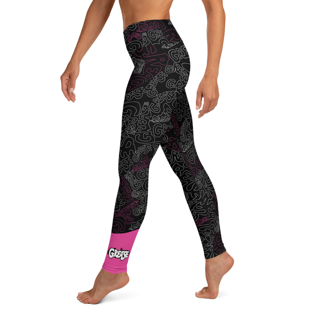Grease Pattern High-Waisted Leggings