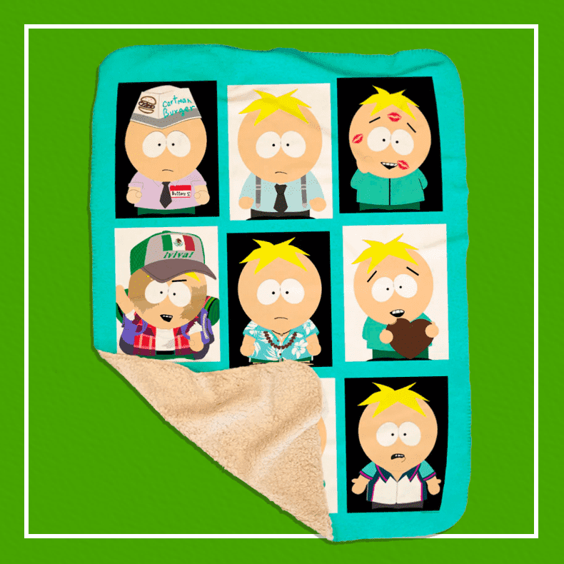 South Park Faces of Butters Sherpa Blanket