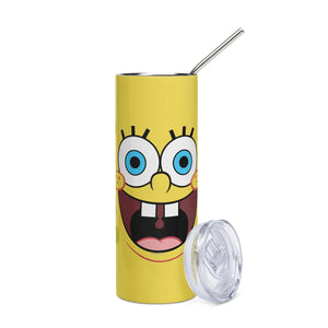 Vaso de acero inoxidable con pajita SpongeBob Squarepants Big Face