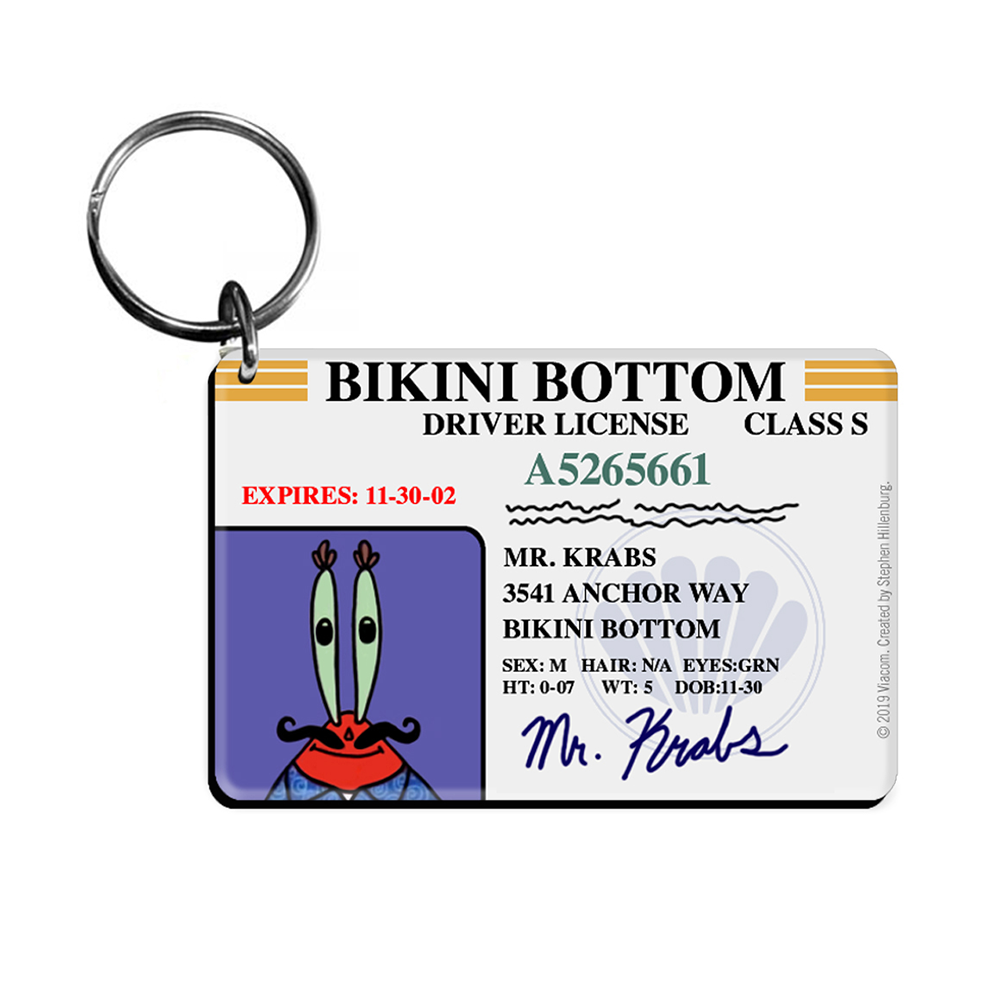 SpongeBob SquarePants Bikini Bottom Driver License Keychain Bundle