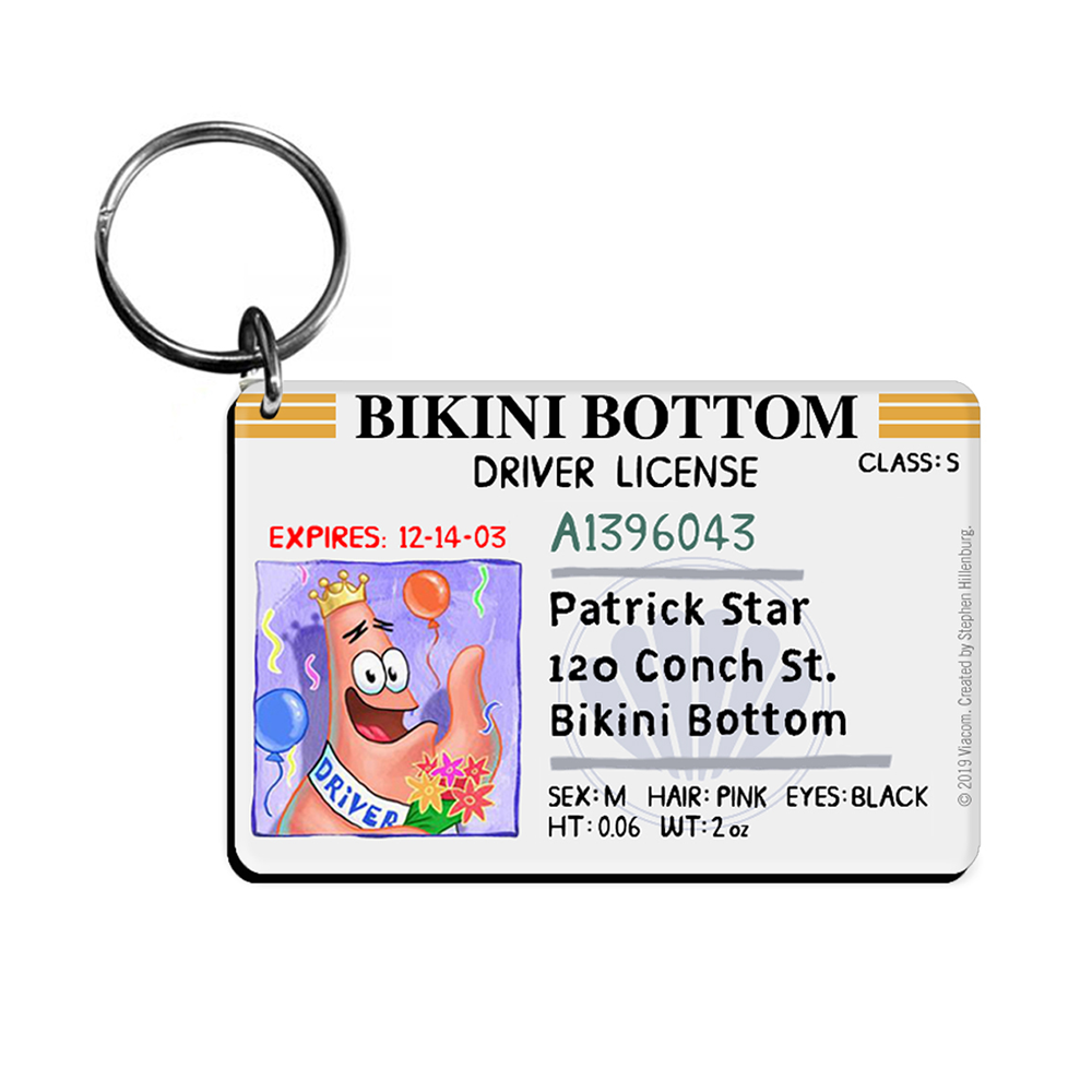 SpongeBob Schwammkopf Bikini Bottom Führerschein Schlüsselanhänger Bundle