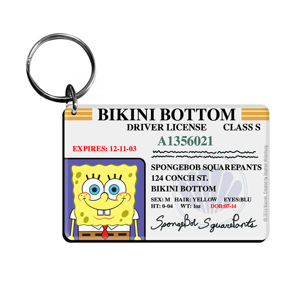 SpongeBob Schwammkopf Bikini Bottom Führerschein Schlüsselanhänger Bundle