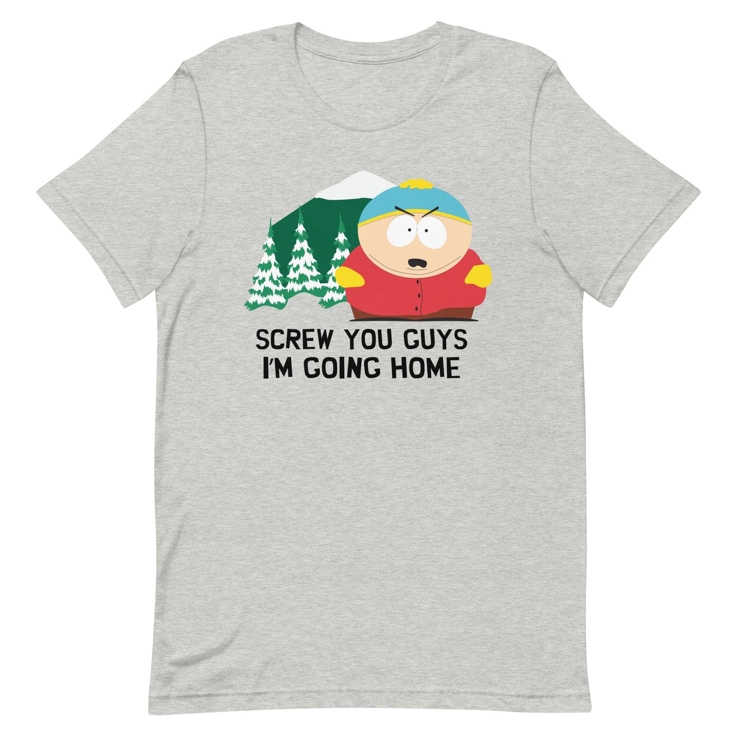 South Park Cartman Screw You Guys Grey Adultos Camiseta de manga corta