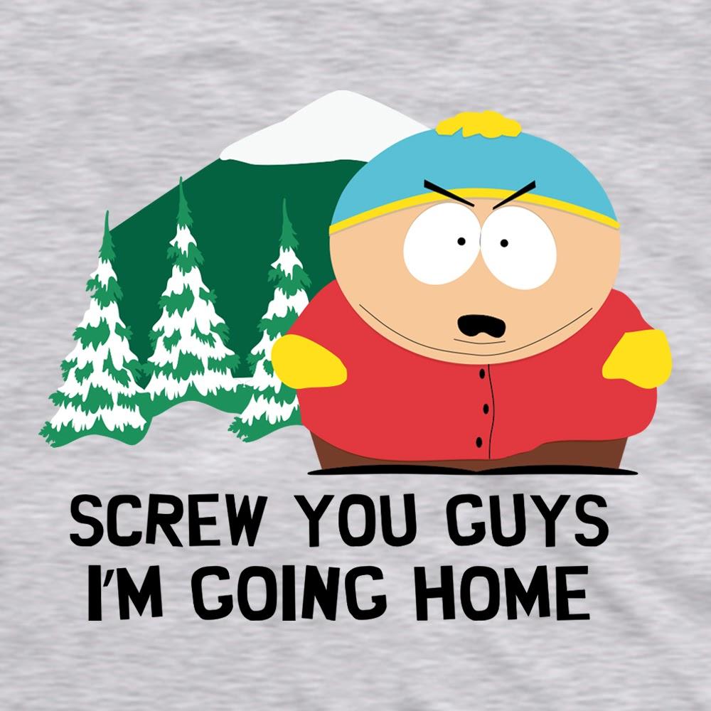 South Park Cartman Screw You Guys Grey Adulte T-Shirt à manches courtes