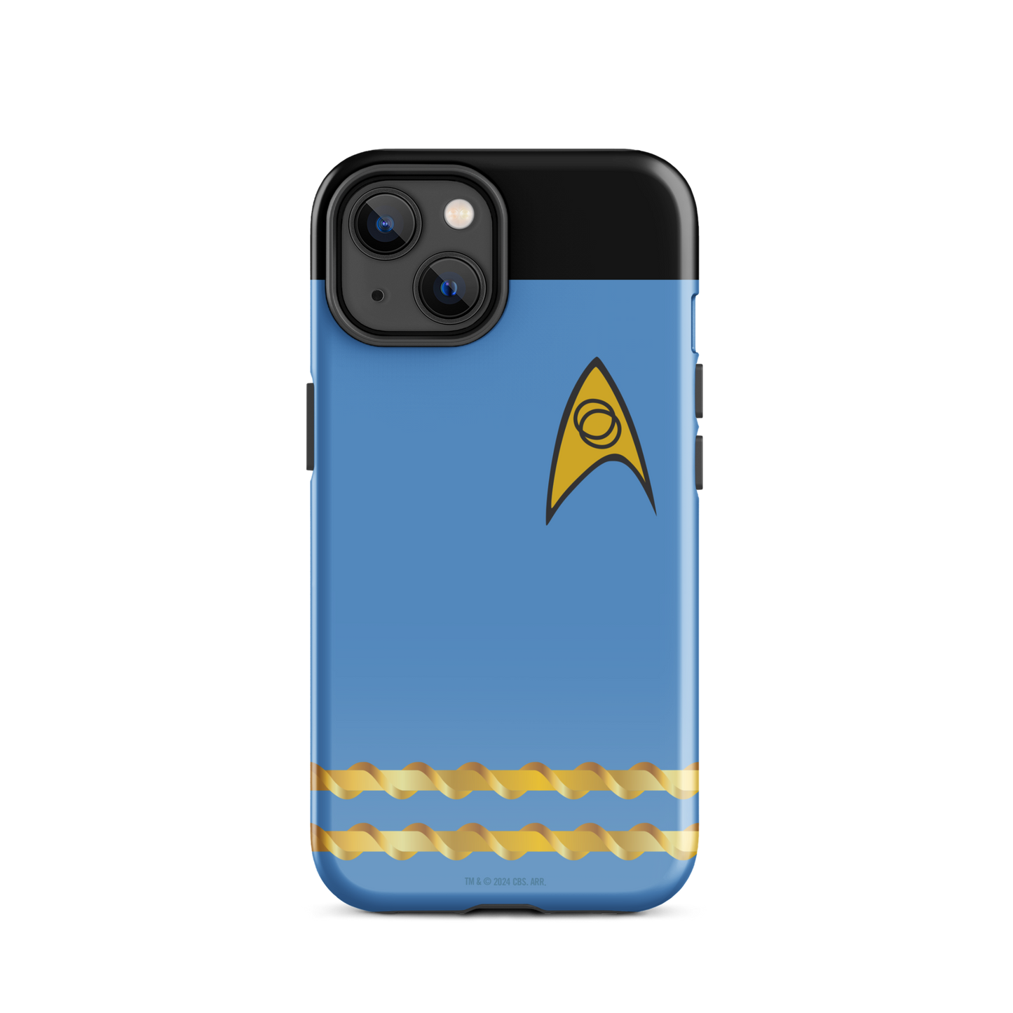 Star Trek Funda de teléfono resistente con rango de mando de la Flota Estelar Azul - iPhone