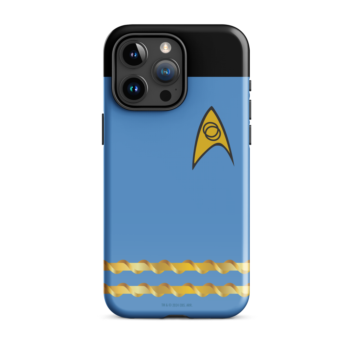 Star Trek Funda de teléfono resistente con rango de mando de la Flota Estelar Azul - iPhone