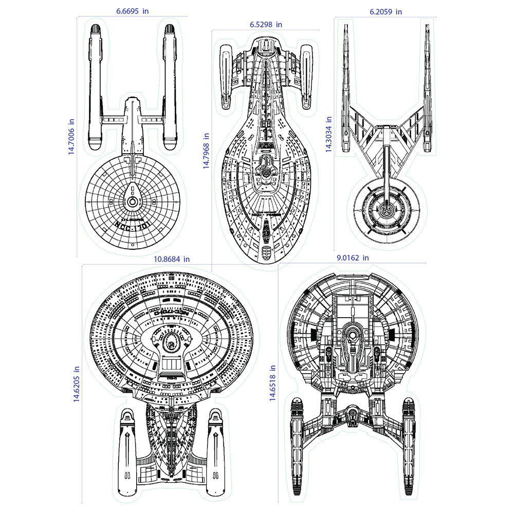 Star Trek: Feuille d'autocollants muraux Ships Of The Line