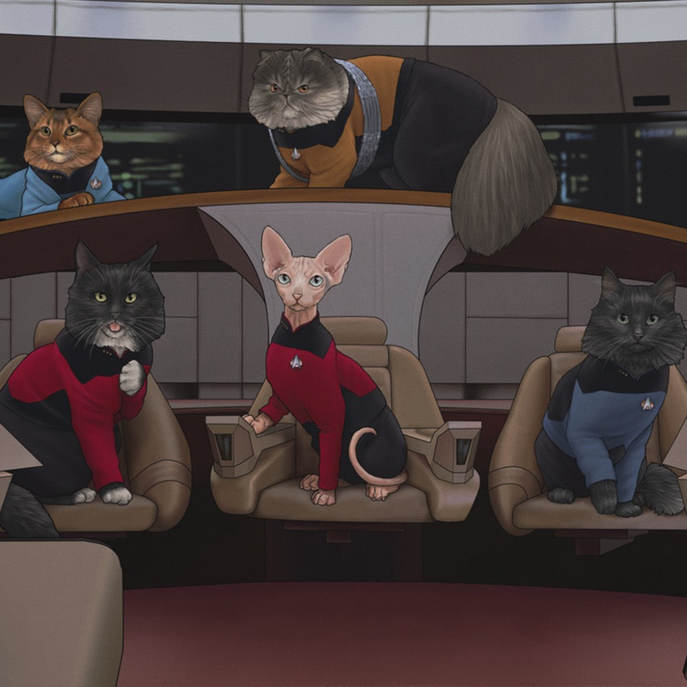 Star Trek The Next Generation Alfombrilla de juego Crew Cats