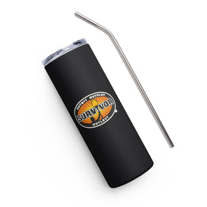 Survivor Outwit, Outplay, Outlast Logo Stainless Steel Tumbler with Straw