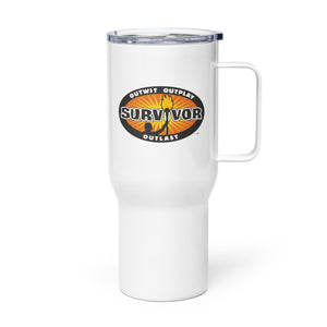 Survivor Surpasser, surpasser, surpasser Logo Mug de voyage avec poignée