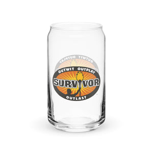 Survivor Outwit, Outplay, Outlast Can Shaped Glass