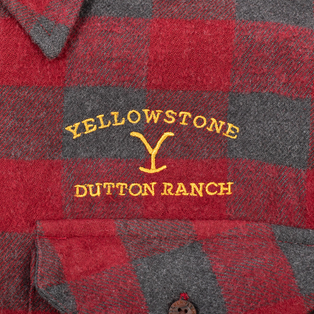 Yellowstone Camisa de cuadros South Fork bordada