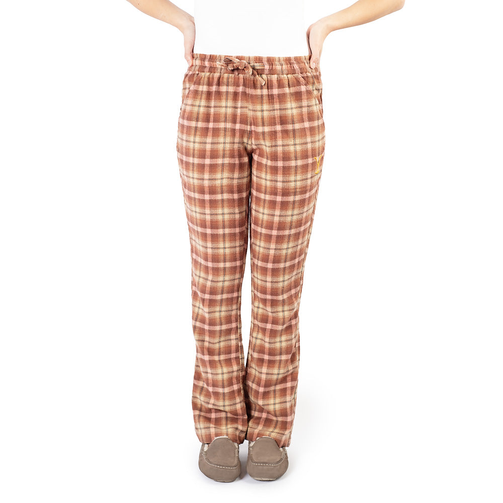Yellowstone Embroidered Y Logo Women's Cabin Jams Flannel Pajama Pants