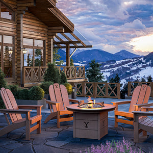 Yellowstone Fire Table & Adirondack Chair Set