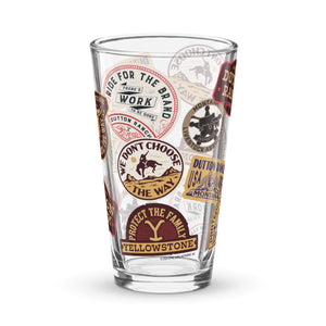 Yellowstone Patches Pint Glass