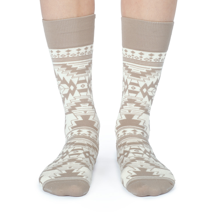 Yellowstone White Aztec Logo Socks