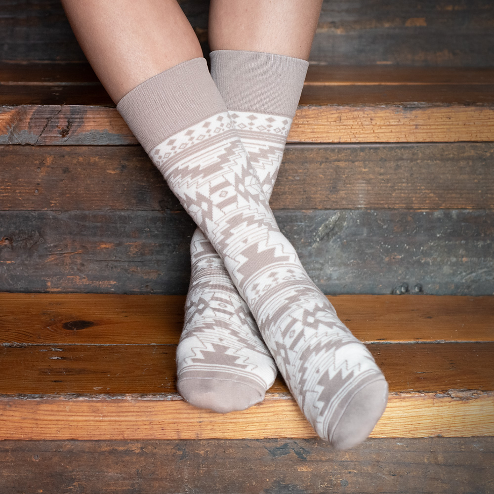 Yellowstone White Aztec Logo Socks