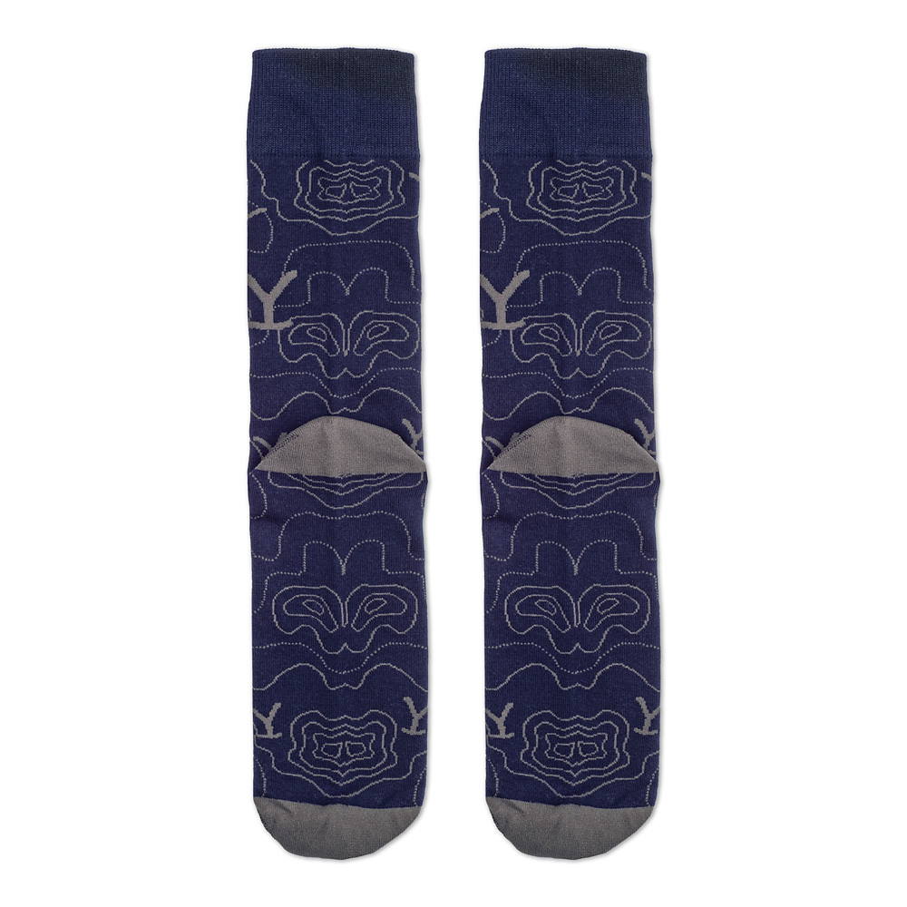 Yellowstone Blue Lines Logo Socks