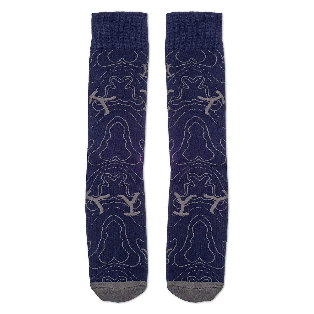 Yellowstone Blue Lines Logo Socks