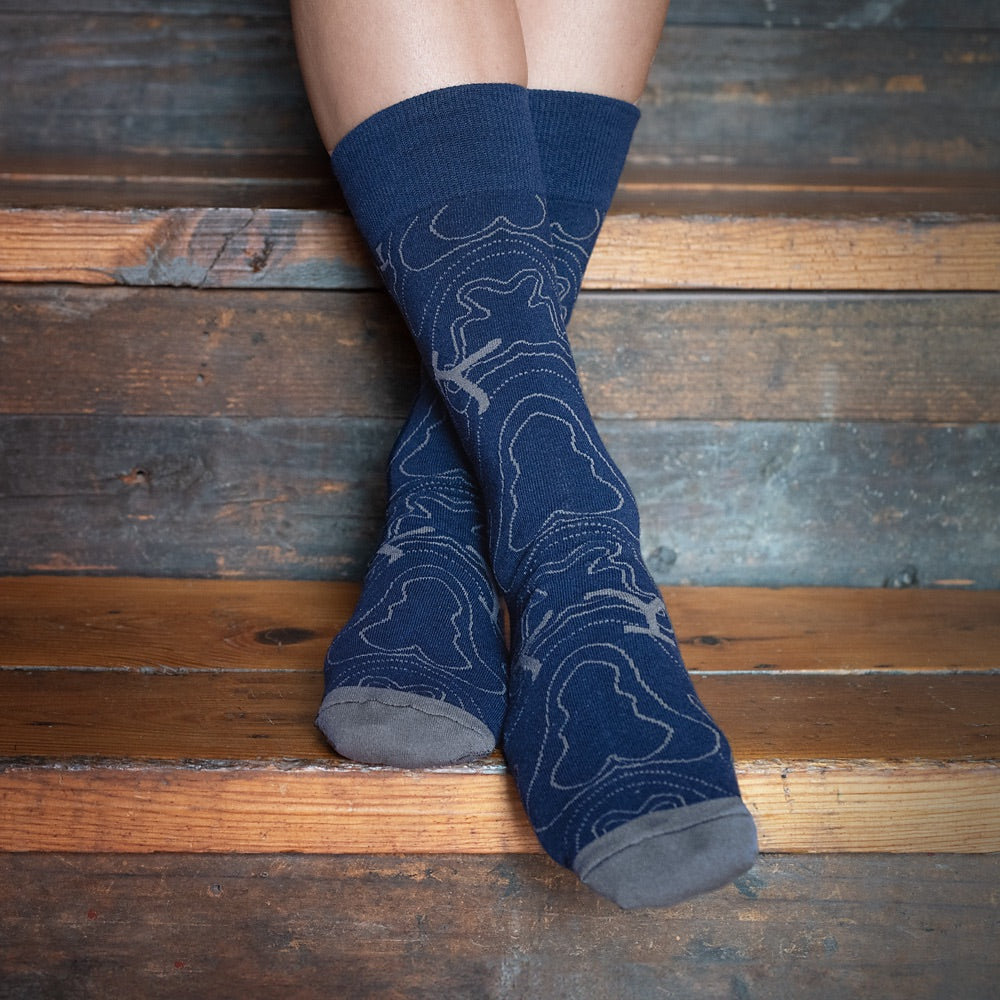 Yellowstone Blue Lines Logo Socks