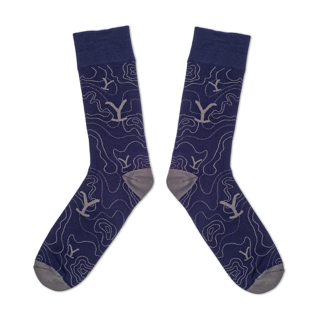 Yellowstone Blue Lines Logo Socks