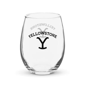 Yellowstone Logo Stielloses Weinglas