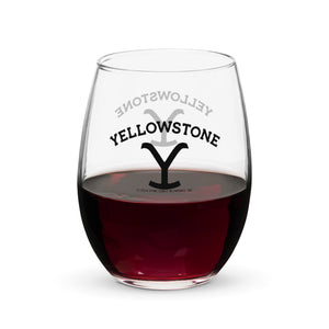 Yellowstone Logo Copa de vino sin tallo