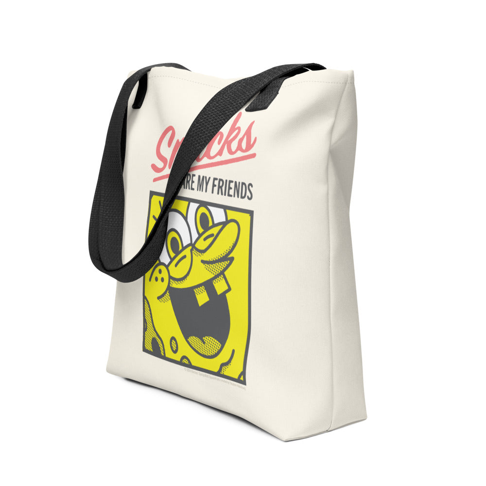 SpongeBob SquarePants Snacks Are My Friends Tote Bag