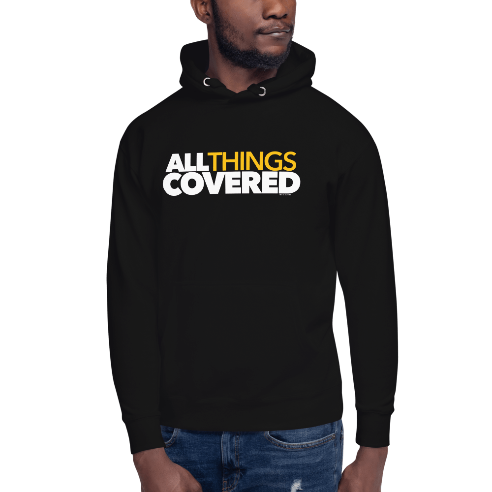All Things Covered Podcast White Logo Adult Fleece Hooded Sweatshirt - Paramount Shop