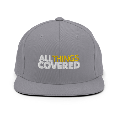 All Things Covered Podcast White Logo Embroidered Flat Bill Hat - Paramount Shop