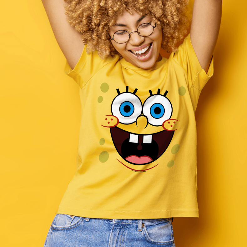 SpongeBob SquarePants Yellow Big Face Short Sleeve T-Shirt