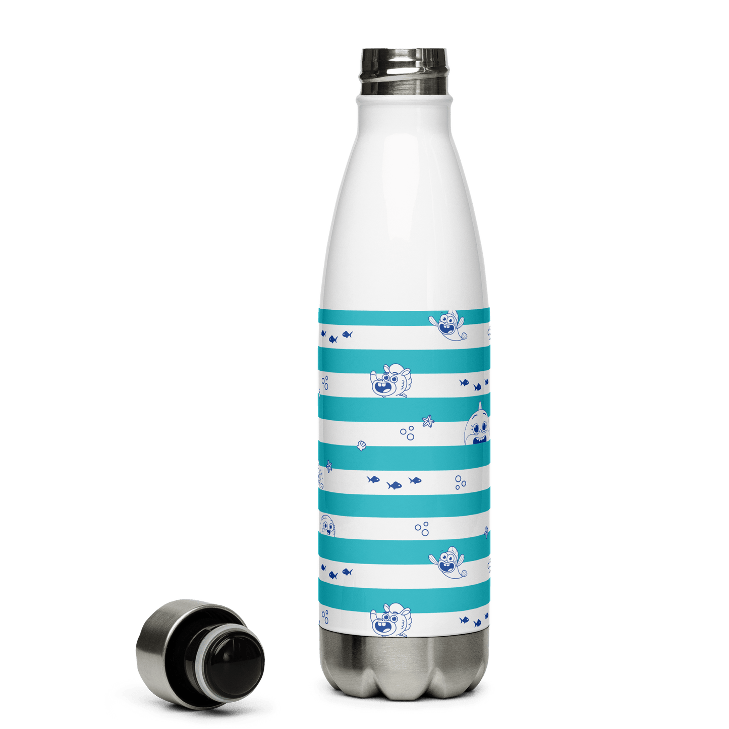 Baby Shark's Big Show Striped Stainless Steel Water Bottle - Paramount Shop