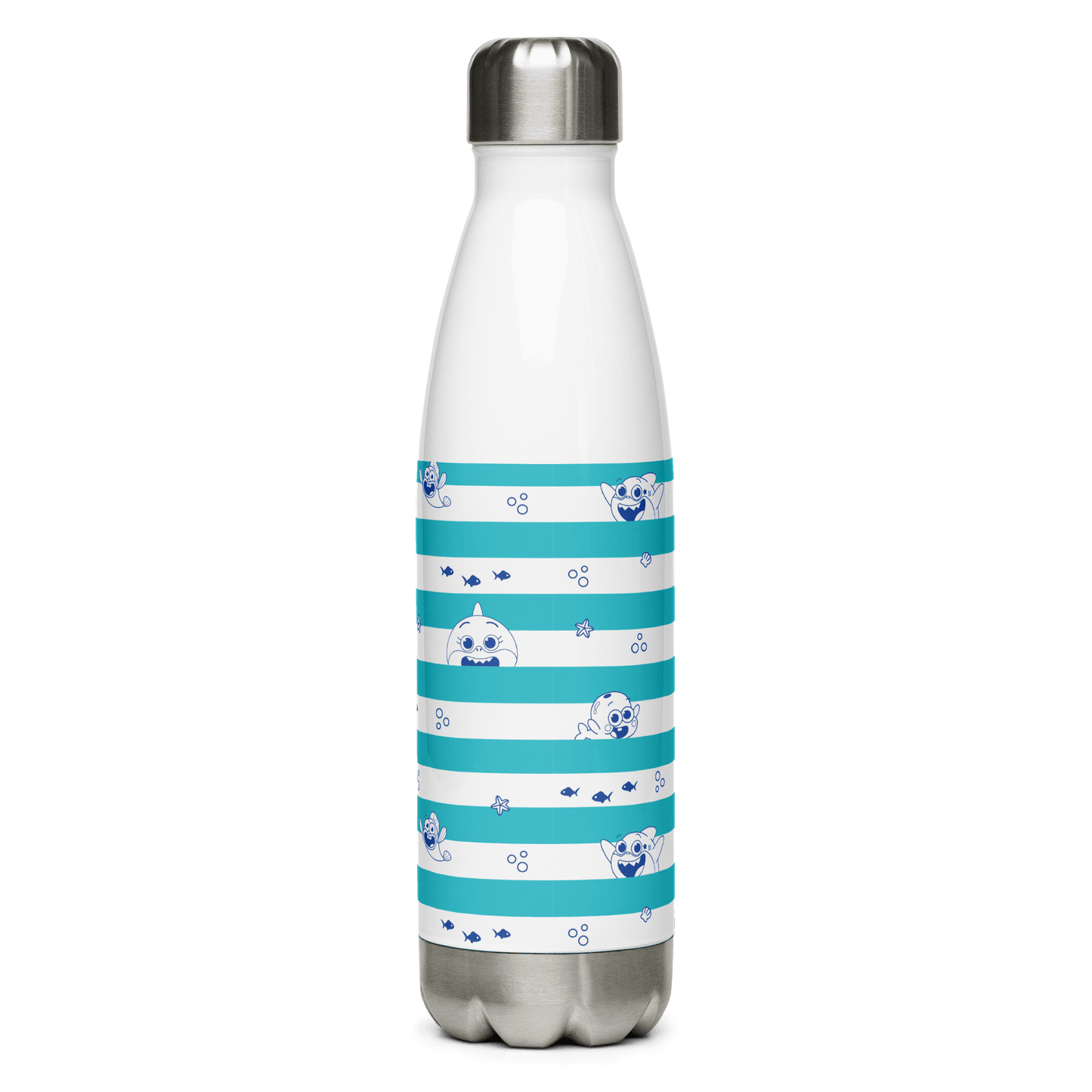 Baby Shark's Big Show Striped Stainless Steel Water Bottle - Paramount Shop