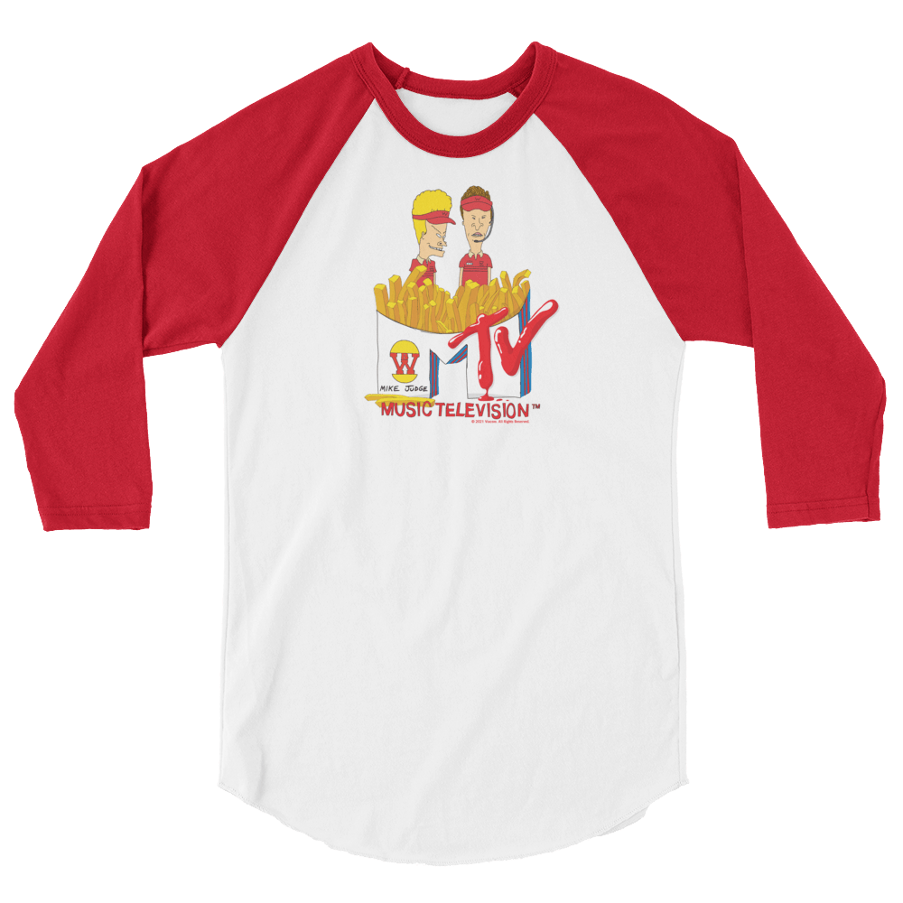 Beavis and Butt - Head Burger World Unisex 3/4 Sleeve Raglan Shirt - Paramount Shop