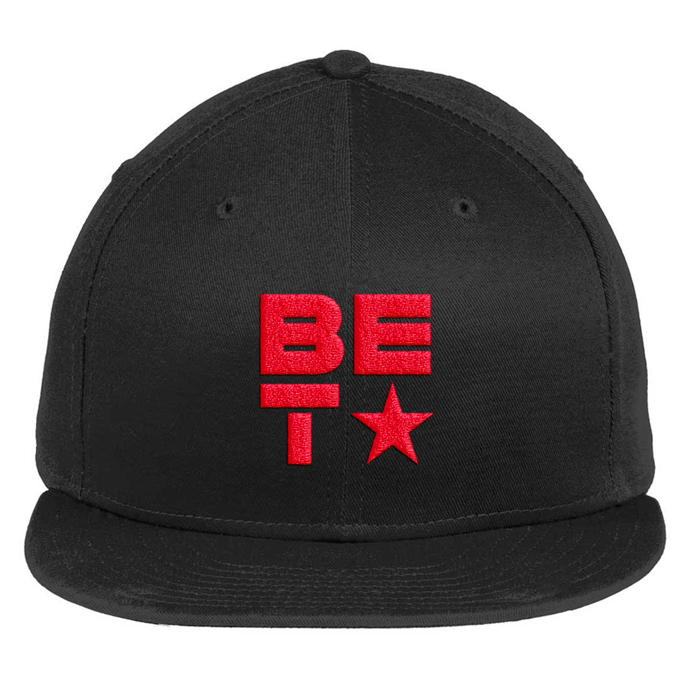 BET Logo Embroidered Flat Bill Hat - Paramount Shop
