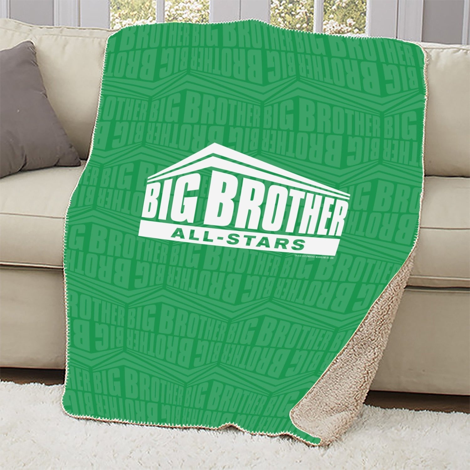 Big Brother All Stars Logo Pattern Sherpa Blanket - Paramount Shop