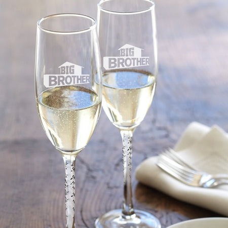 Big Brother Logo Laser Etched Champagne Flute - Paramount Shop