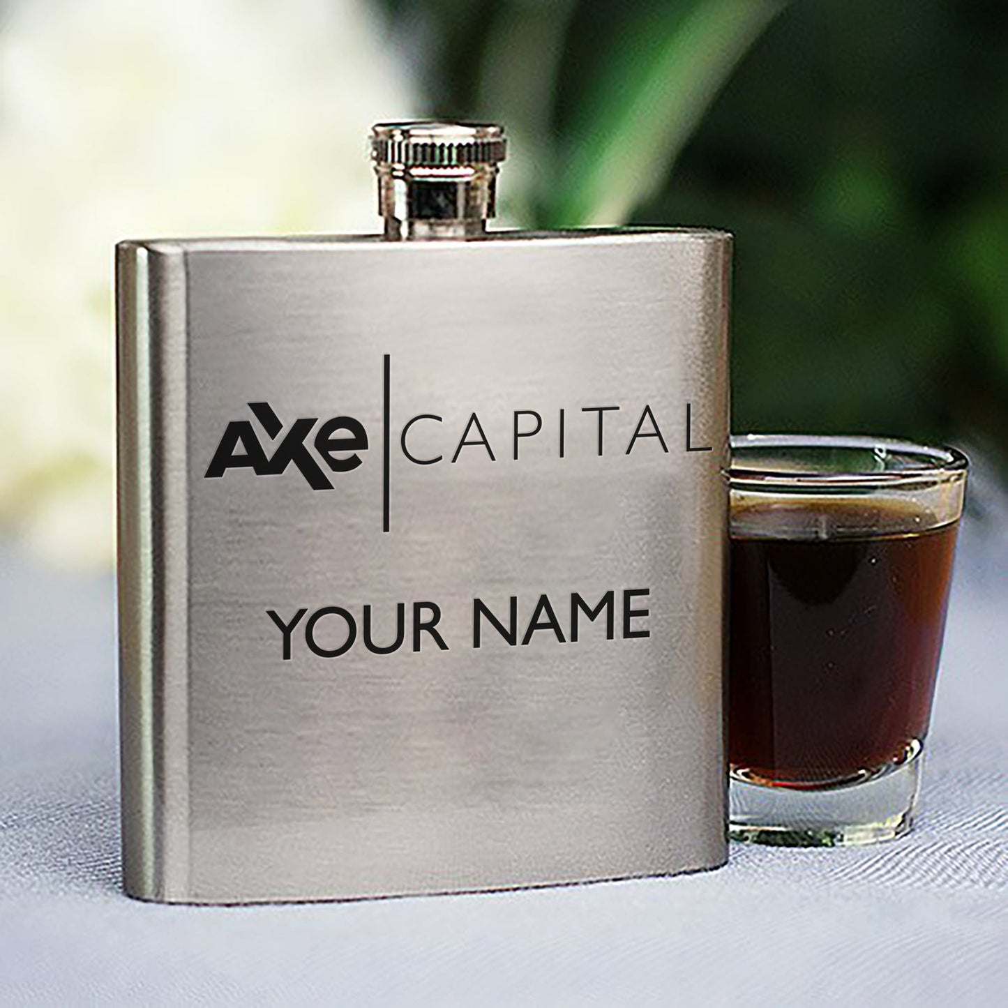 Billions Axe Capital Personalized Silver Flask - Paramount Shop