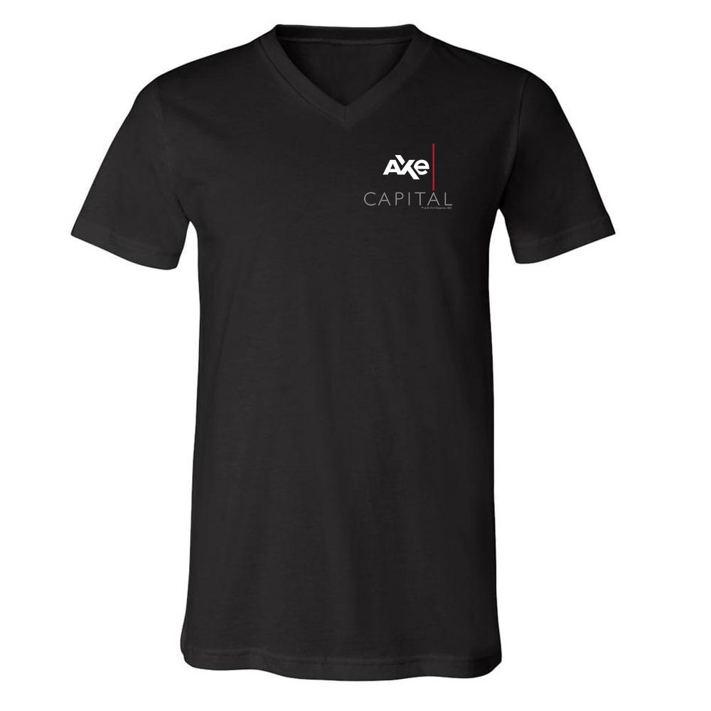 Billions Axe Capital Stacked Logo Adult V - Neck T - Shirt - Paramount Shop