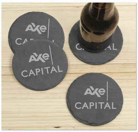 Billions Axe Capital Stacked Logo Laser Engraved Slate Coaster - Set of 4 - Paramount Shop