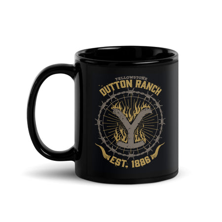 Yellowstone En llamas Logo Taza